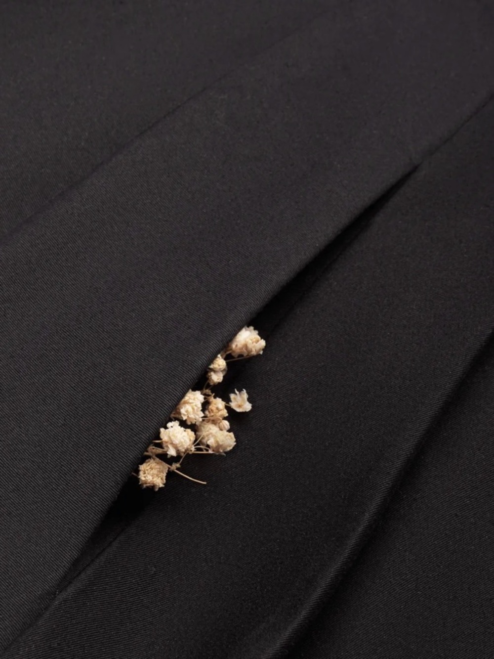 Elegant Black Midi Fit-and-Flare Dress with Buttoned Asymmetrical Neckline #144 - Picture 8 of 9